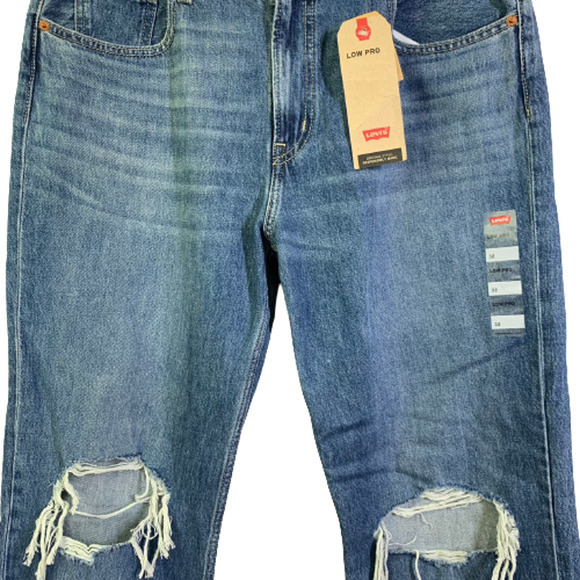 LEVI'S Distressed Denim Low Pro Straight Jeans - NWT - Picture 7 of 16